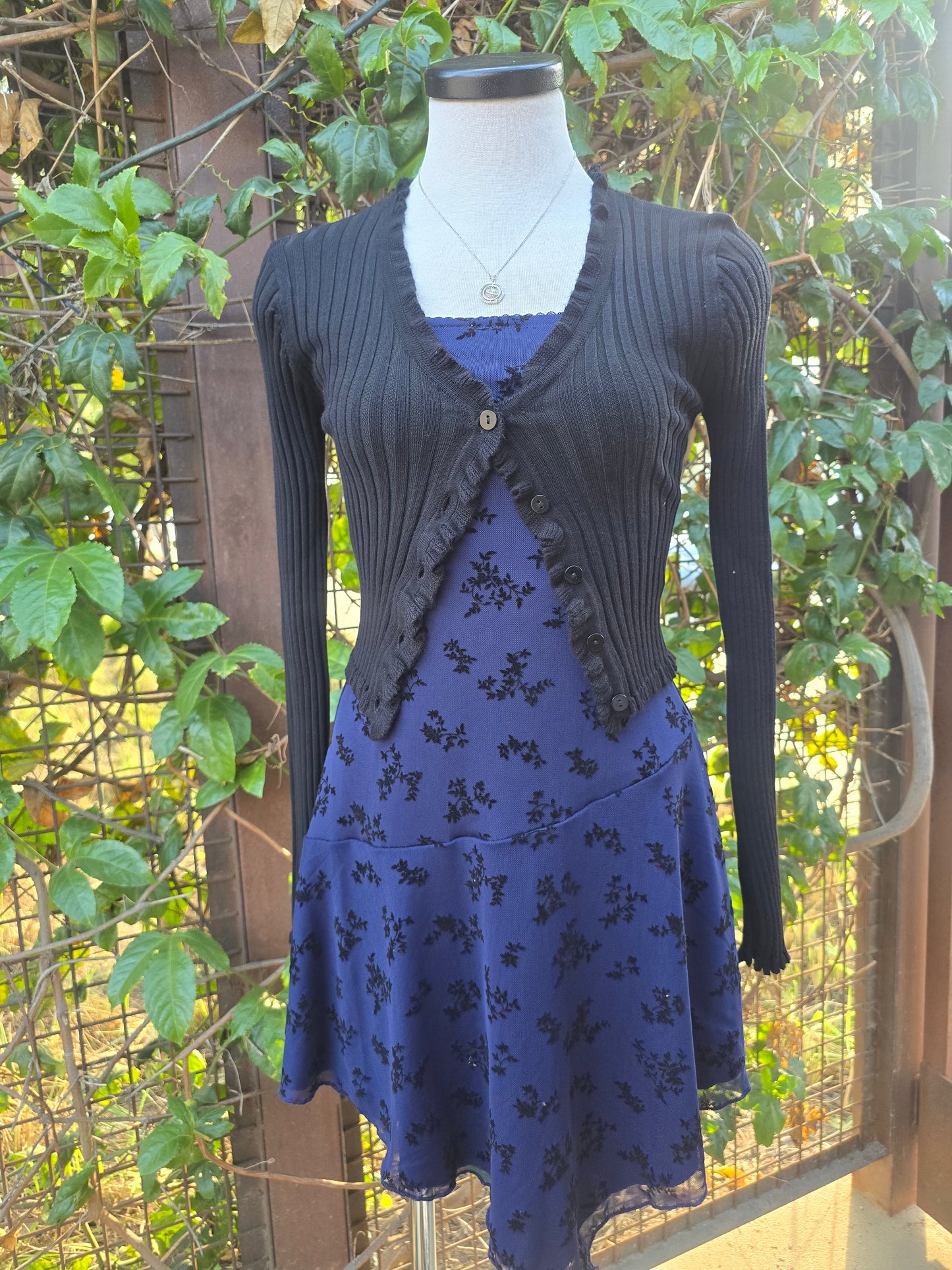 Velvet Midnight Blue Mini Dress