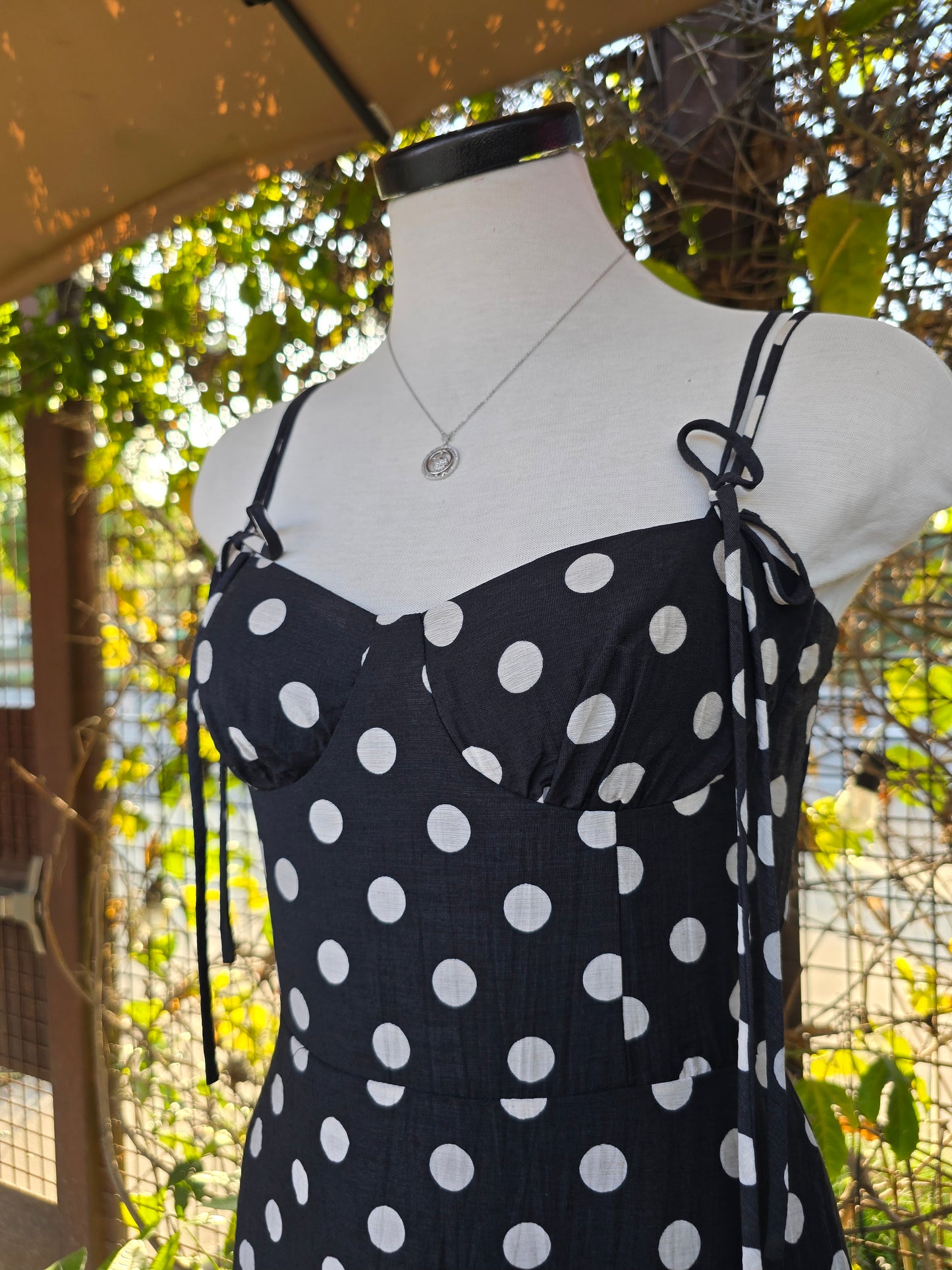 Polka Dot Moonstruck Sleeveless Midi Dress