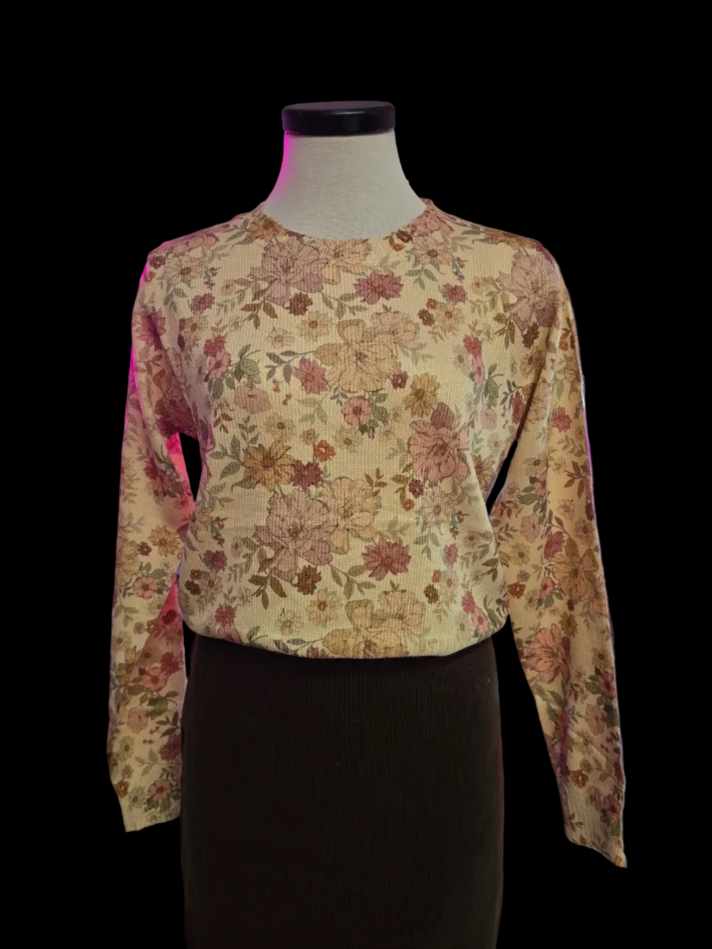 Vintage Floral Print Sweater