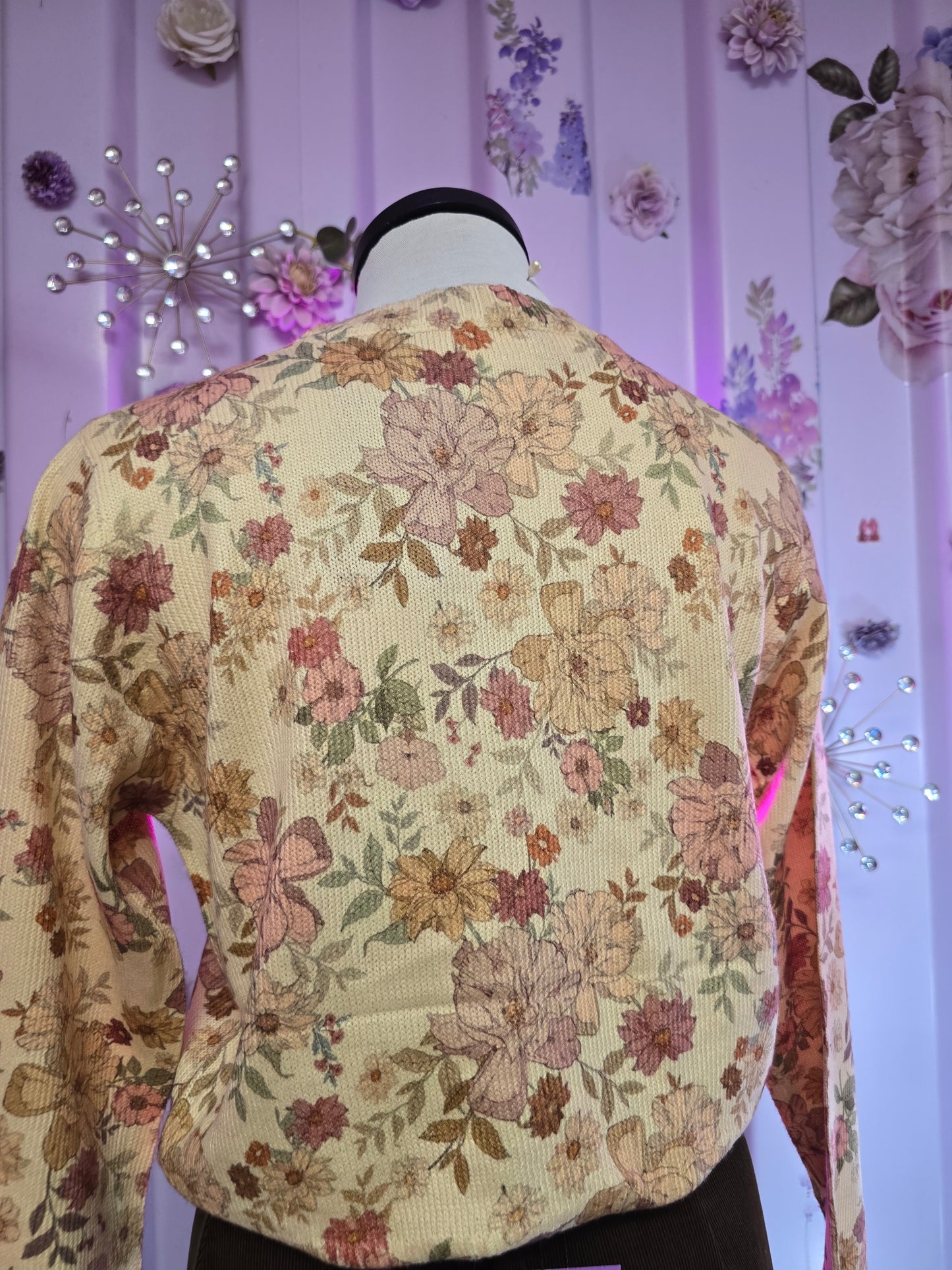 Vintage Floral Print Sweater