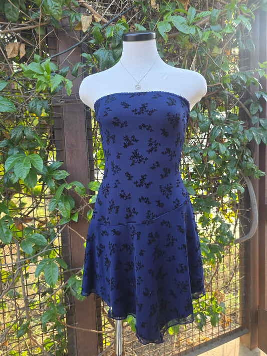 Velvet Midnight Blue Mini Dress
