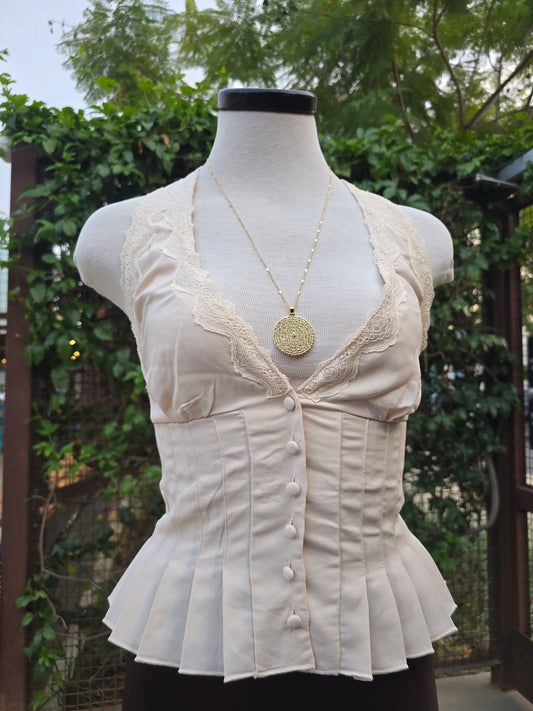 Beige Lace Camisole Top