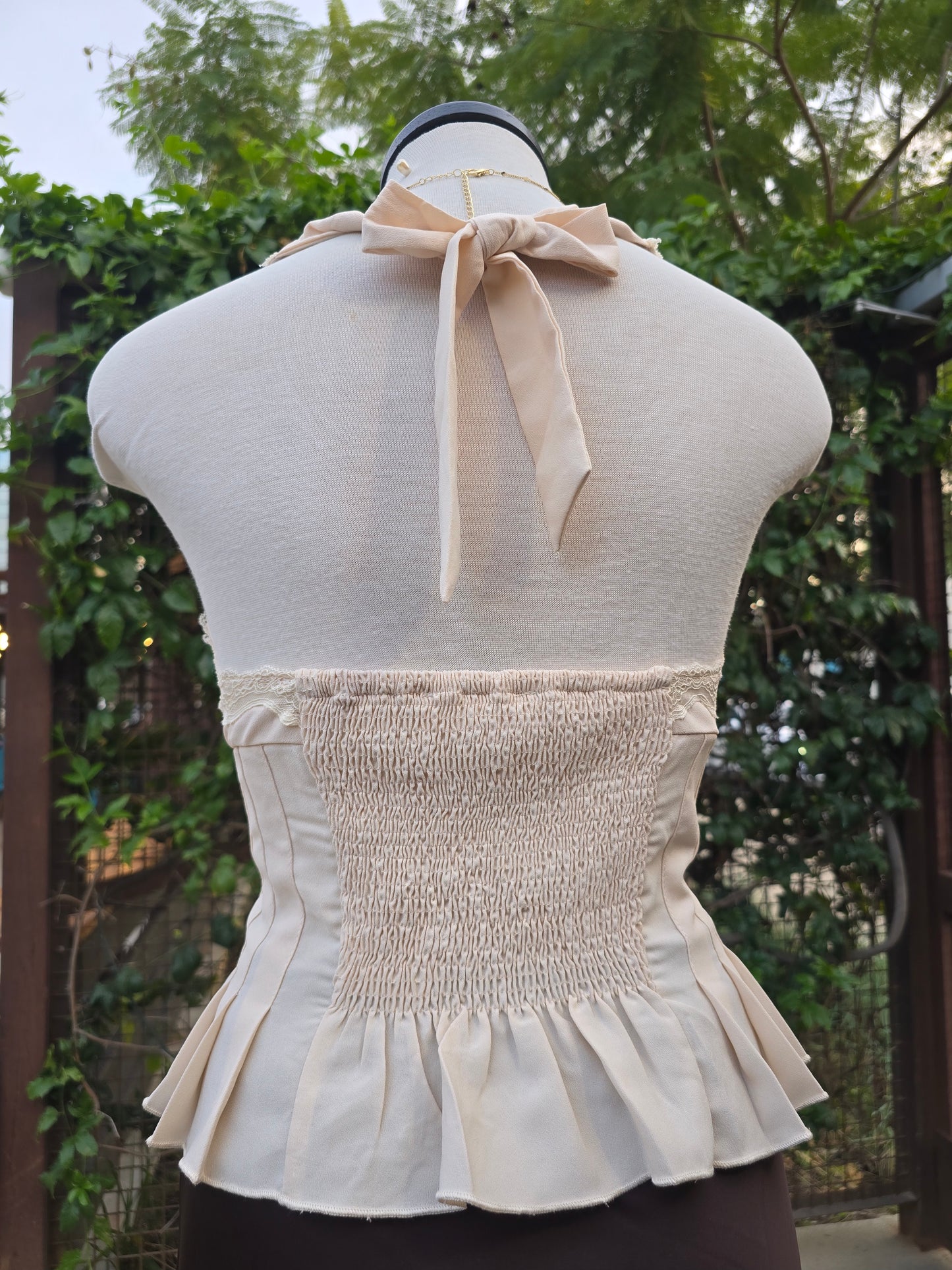 Beige Lace Camisole Top