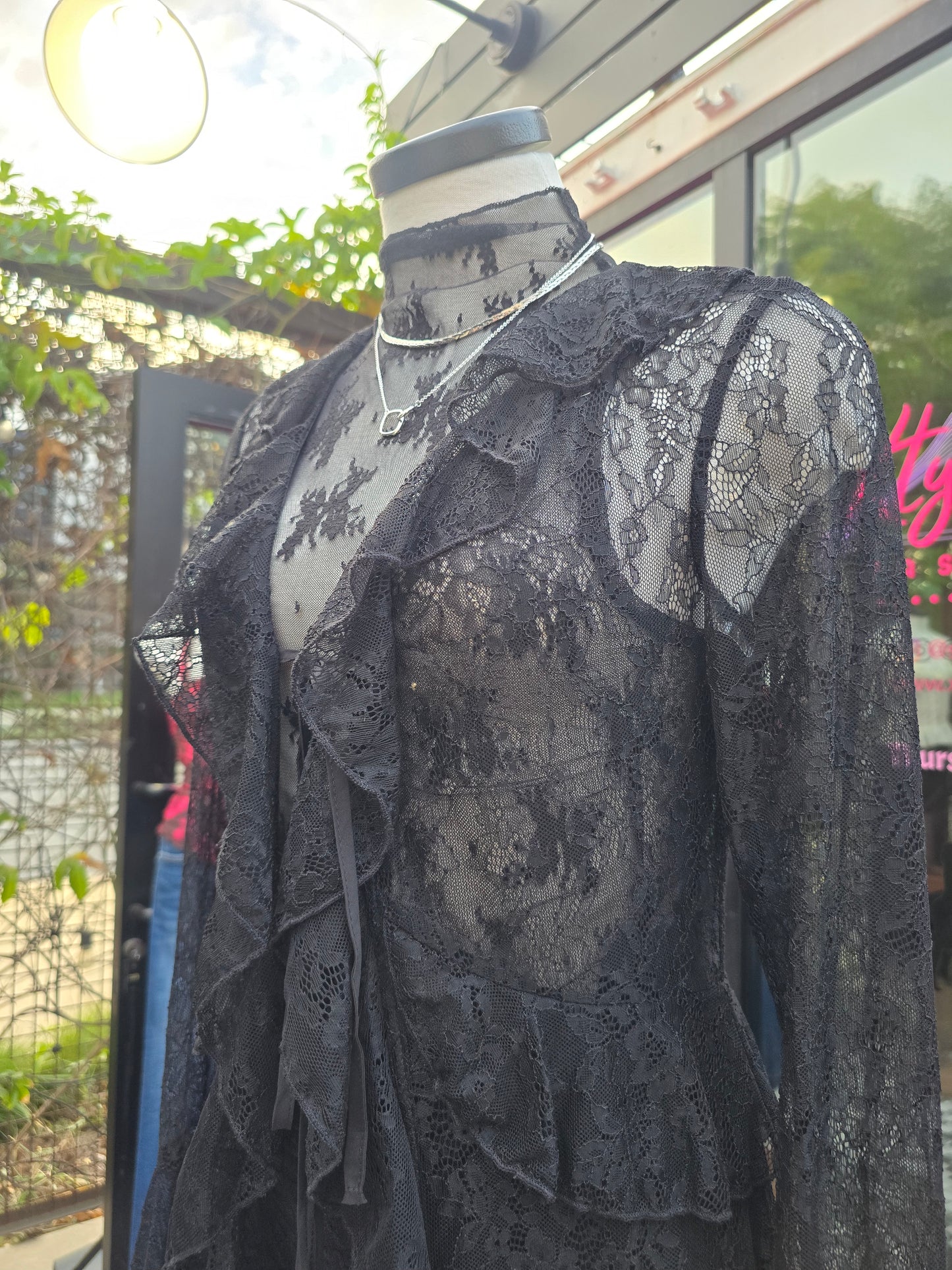 Brujita Black Sheer lace Duster