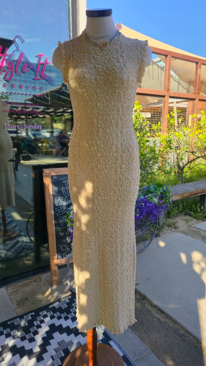 Creme Midi Cloud Dress