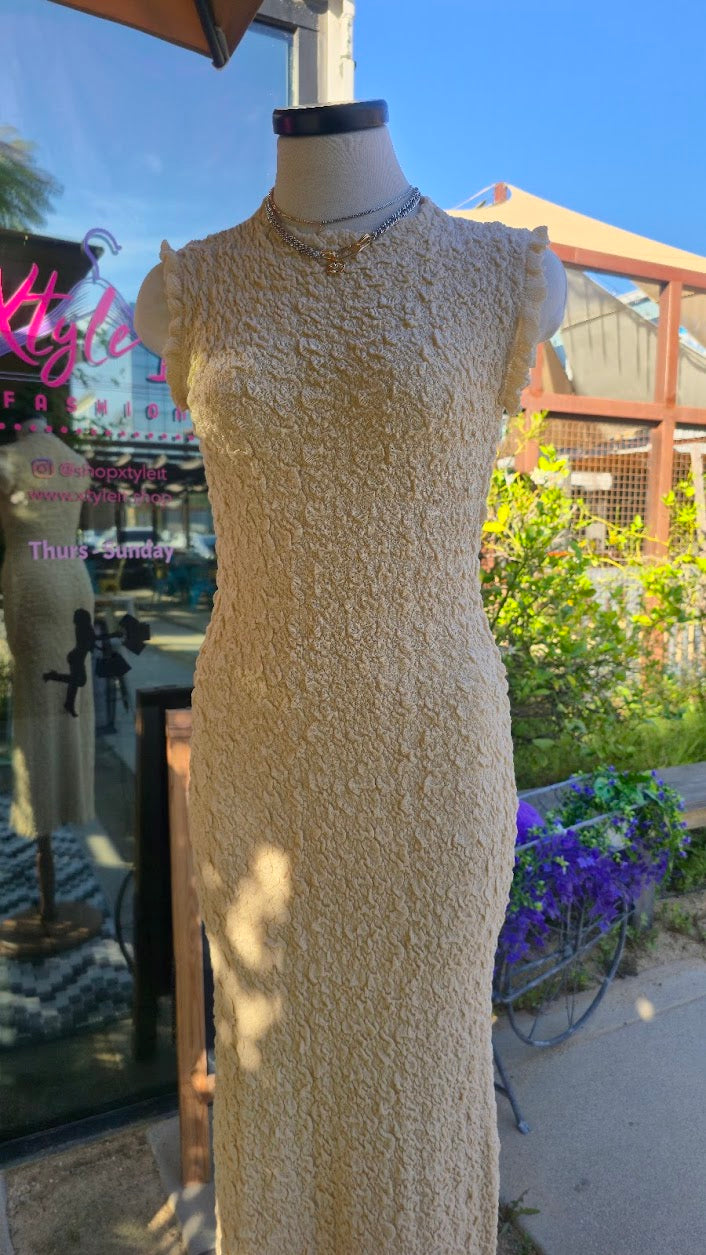 Creme Midi Cloud Dress